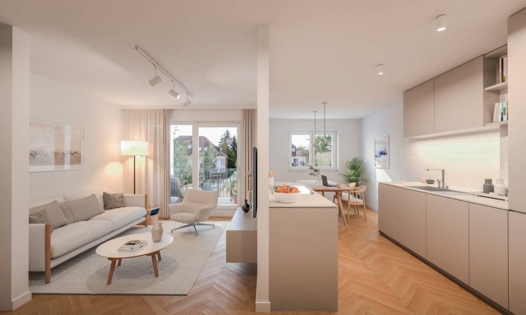 Architektur Visualisierung und 3D Rendering für Wohnbauprojekte, Wettbewerbe, Einfamilienhaus Immobilien München