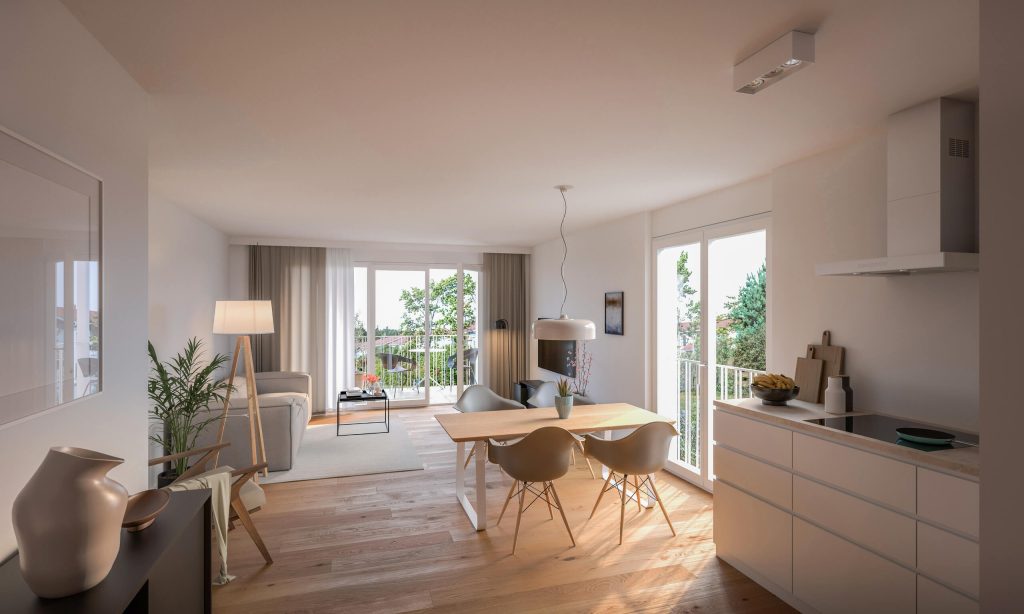 Architektur Visualisierung und 3D Rendering für Wohnbauprojekte, Wettbewerbe, Einfamilienhaus Immobilien München