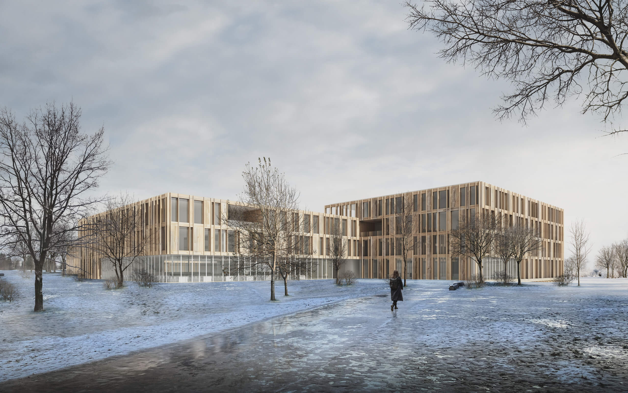 3d Rendering für eine Konzeptstudie der europäischen Schule in München