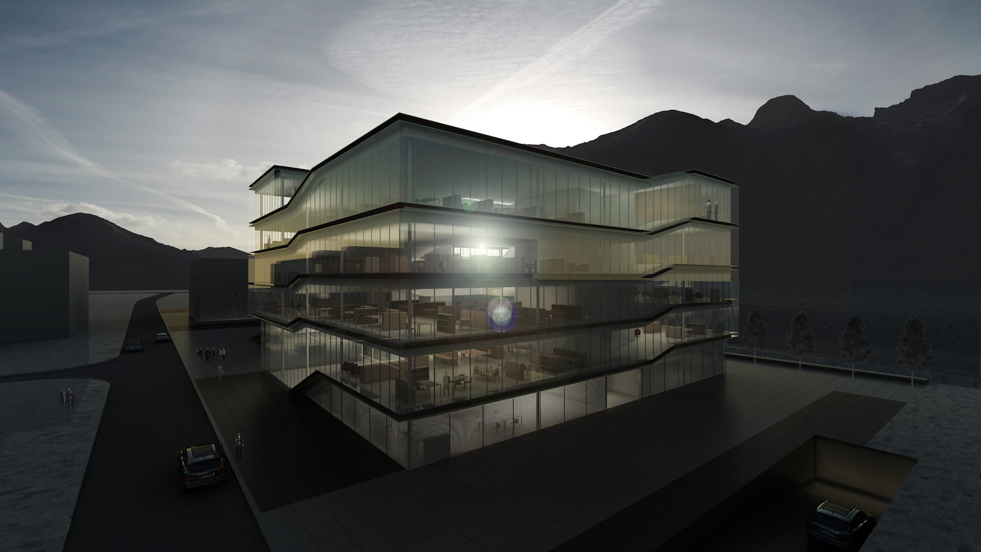 3d Modelling, Rendering und Animation für den Neubau eines Bürogebäudes in Vaduz Liechtenstein