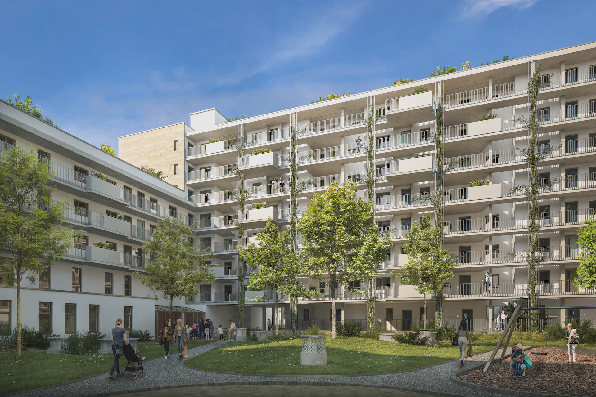 Architektur Visualisierung und 3D Rendering für Wohnbauprojekte, Bayernkaserne
